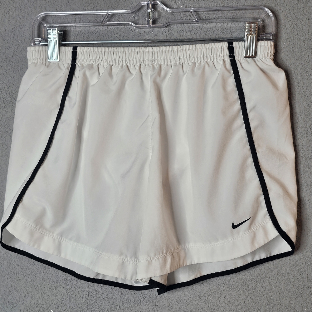 Nike Dri-FIT Running Shorts XL White Black Trim Athletic‎ Quick Dry Womens Gym